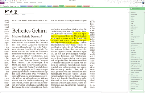 OneNote digitales Gehirn oder digitale Demenz
